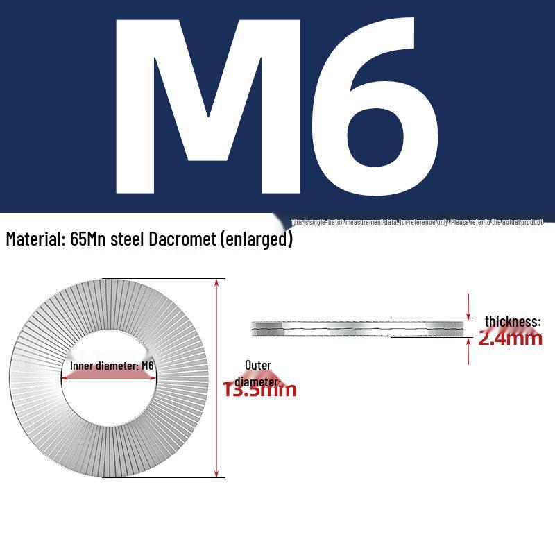 DIN25201 304 Stainless Steel Self-Locking Double Stack Washer, 65Mn Manganese Anti-Loosening, Double-Sided Tooth Layer.