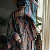 Retro Künstlerischer Handgestickter Patchwork-Strickjacke - Hell Klar, Klein