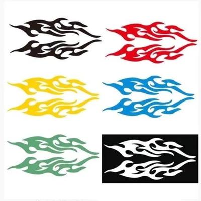2Pcs Car Stickers Modified Flame Decals Scratches Motorcycle Bumper Hood Rearview Mirror Head Cover Sticker Car Styling Decor