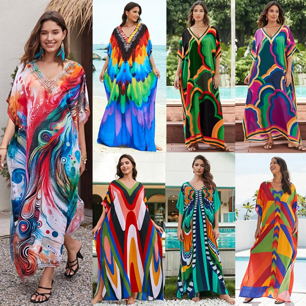 Beach dress, long dress, loose robe, bikini swimsuit, overcoat, sunscreen shirt.