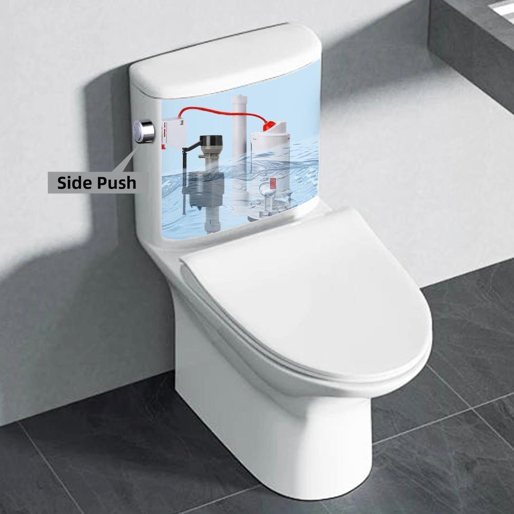 2 Zoll Ersatz-Doppelfluspumpe für Toilettenspülkasten, Knopf-Ablassventil Zubehör mit ABS- und Silikonteilen