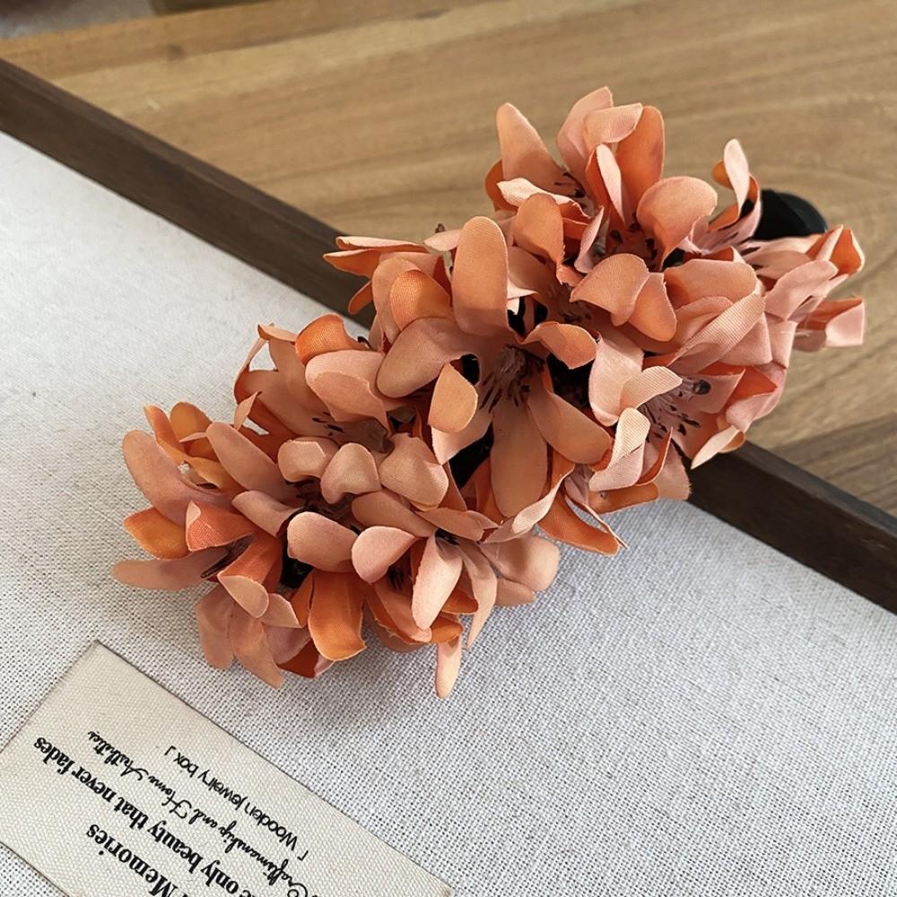 Exquisite Acrylic Flower Hairpin Cloth Ancient Style Hanfu Hair Clip Headdress Korean Style Ponytail Holder Women