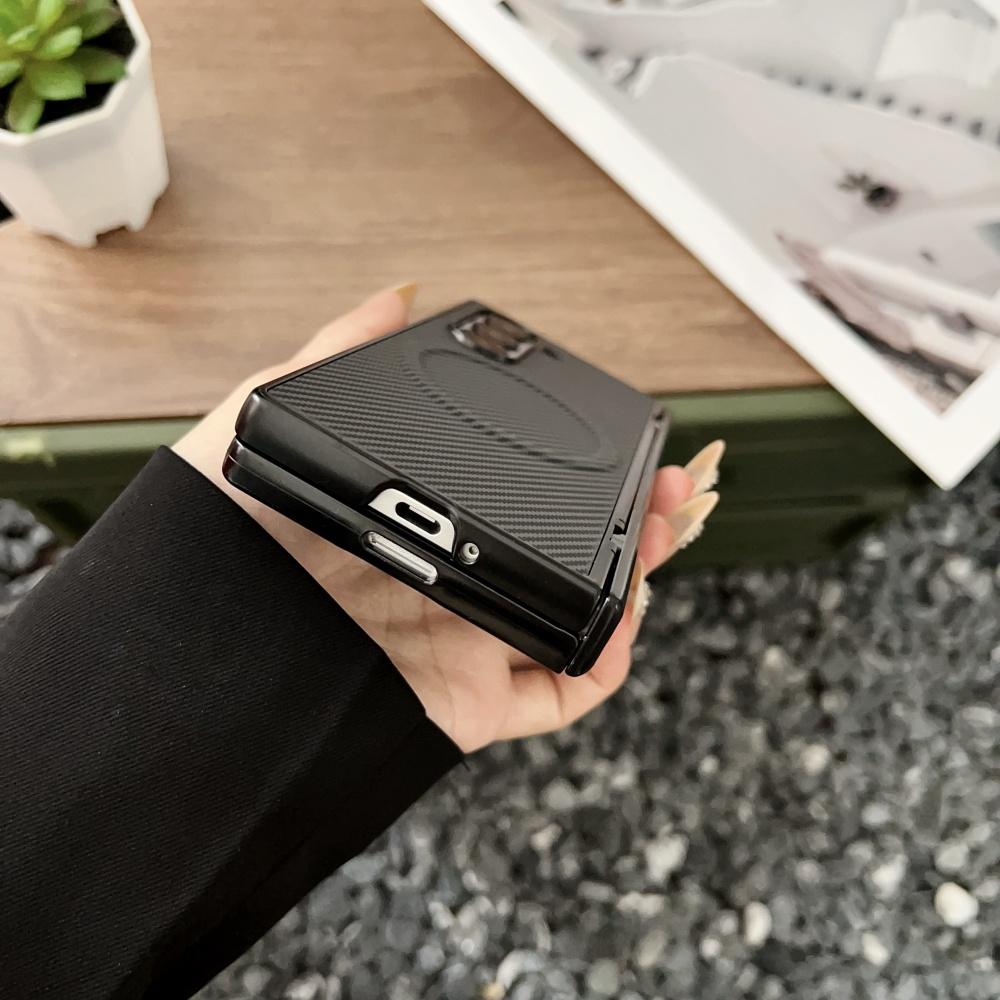High End Carbon Fiber Magnetic Hinge for Magsafe Phone Case for Samsung Galaxy Z Fold 7 6 5 4 3 Wireless Charging Bumper Cover