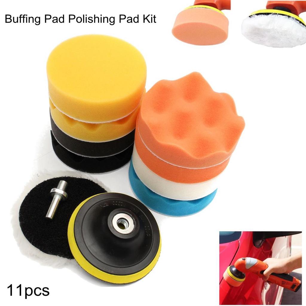 11PCS 7/'/' 3/'/' Car Buffing Pads Polishing Sponge Buffer Waxing Foam Polisher