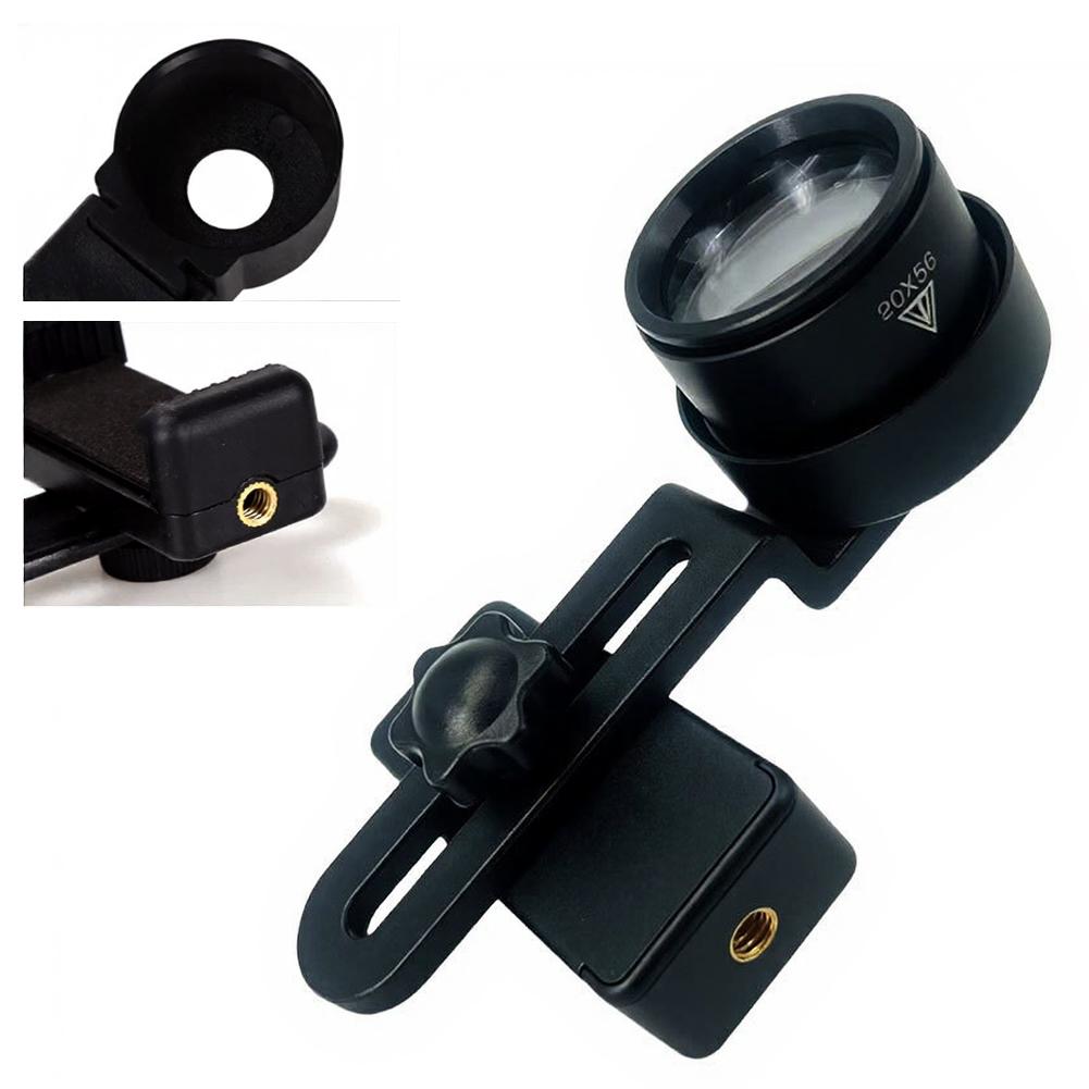 Macro Lens Adapter Clip-on Magnifier Non-slip Rubber Pad Curved Groove Clamp 1 4-inch Brass Nut For Smartphones