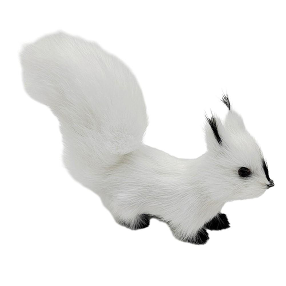 Artificial Squirrel Figurine Miniature Plush Simulation Fake Animal Table