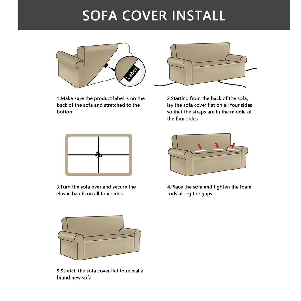 1 Stück Technologie Stoff Sofabezug Langlebiger Unifarbener Sofaschutz für Schlafzimmer Büro Wohnzimmer 1/2/3/4 Sitzer Heimdeko