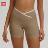 Sports Shorts New Cross-high Waist Yoga Shorts Women's Nude Tight Peach Hip-lifting Fitness Pants Outer Wear