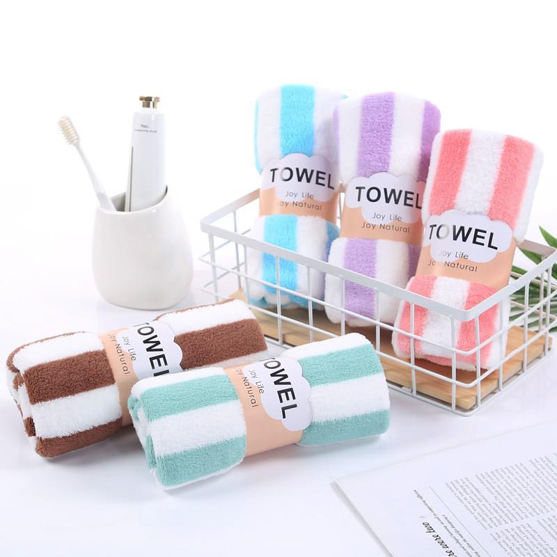 Striped Face Towel and Bath Towel Absorbent, Breathable Bath Towel and Hair Towel for Adults