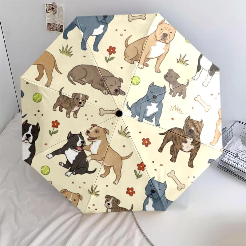 1 PC Automatic Folding Umbrella - Cute Dog Pattern, Portable & Foldable Design with 8 Ribs, Christmas Birthday Gifts