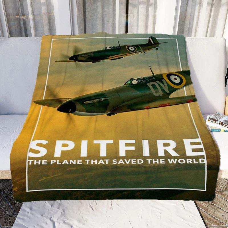 Print Spitfire Kobereček na hodit Jógová podložka Ložnice Obývací pokoj Koupelna Dekorativní podlahová rohož Bytový textil Dárek k narozeninám