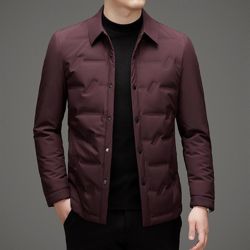 Men's Warm Winter Lightweight Business Casual Jacket with Shirt Collar