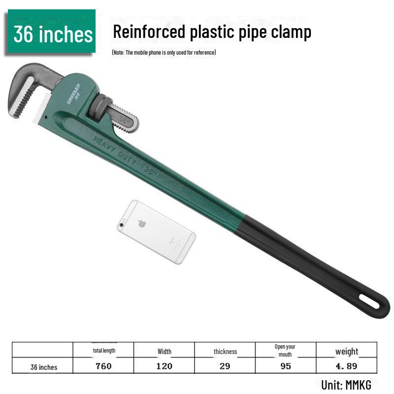 Green Forest Heavy Duty Quick Pipe Wrench: 18-Inch & 24-Inch Clamps for Water Pipes & Rebar