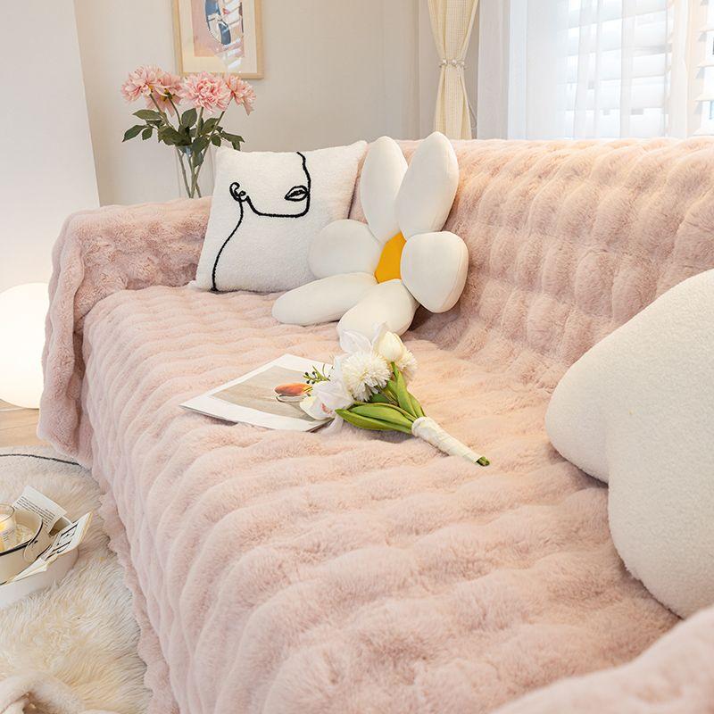 Ins Style Sofabezug Stoff Winter Plüsch Sofa Handtuch High-End Creme Stil Sofabezug Handtuch All-inclusive Sofabezug