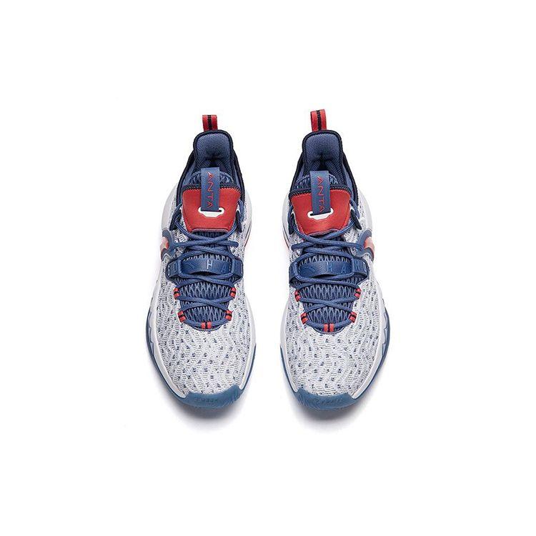 Anta GH2 Go Hard Cushioning Non-Slip Durable Low-Top Basketball Shoes Men Basketball Shoes White Blue Red 112131103-1