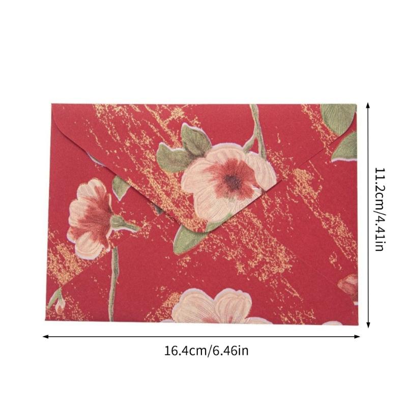 20Pcs Antique Floral Pattern Envelopes 6.46x4.4Inch Folding Envelopes For Wedding Invitation Valentines Card And Mailing