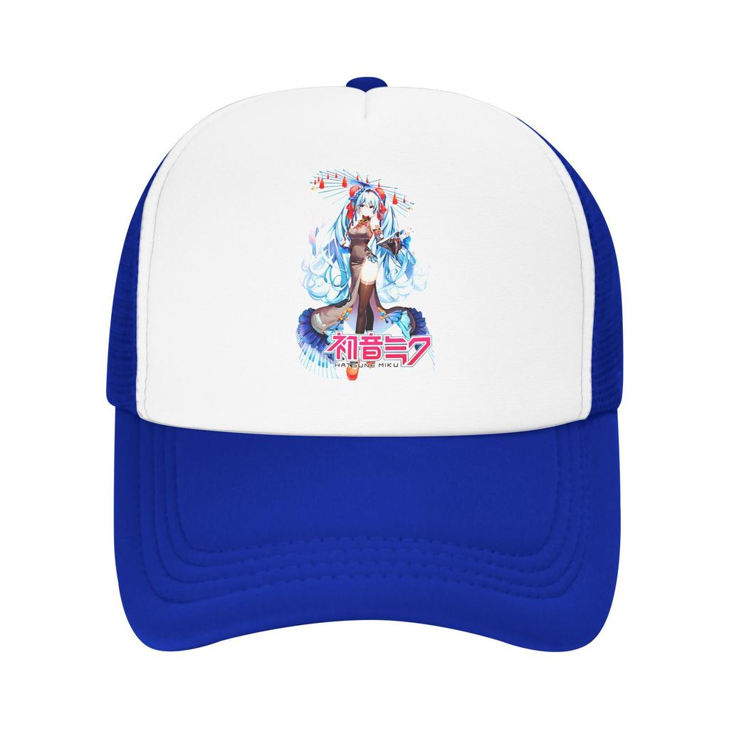 Hatsune Miku Vocaloid Foam Mesh Trucker Hat Stylish Summer Breathable Meshback Sun Caps Adjustbale For Casual Wear