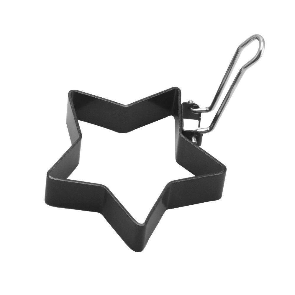 

1 шт. Мини-форма для приготовления омлета с густым тестом, сковорода для омлета из нержавеющей стали, круглая антипригарная сковорода для омлета, мясного рулета, хлеба, многоцелевая сковорода 1pc Star style чёрный