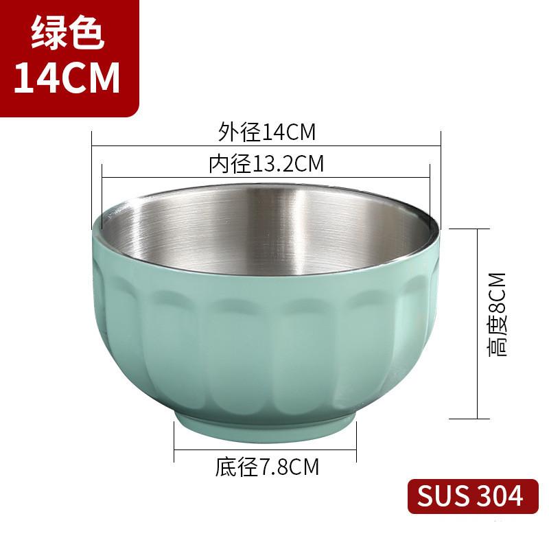 Kulatá miska s dvojitou stěnou z nerezové oceli Izolovaný rámen Ovocná polévka Misky na salát Kuchyňské nádobí Protiskluzové dno Nádoba na potraviny