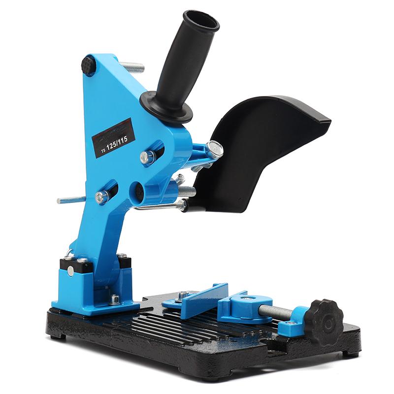 115-125 Angle Grinder Stand Grinder Holder Support Cast Iron Base Bracket Holder Sliver+Blue