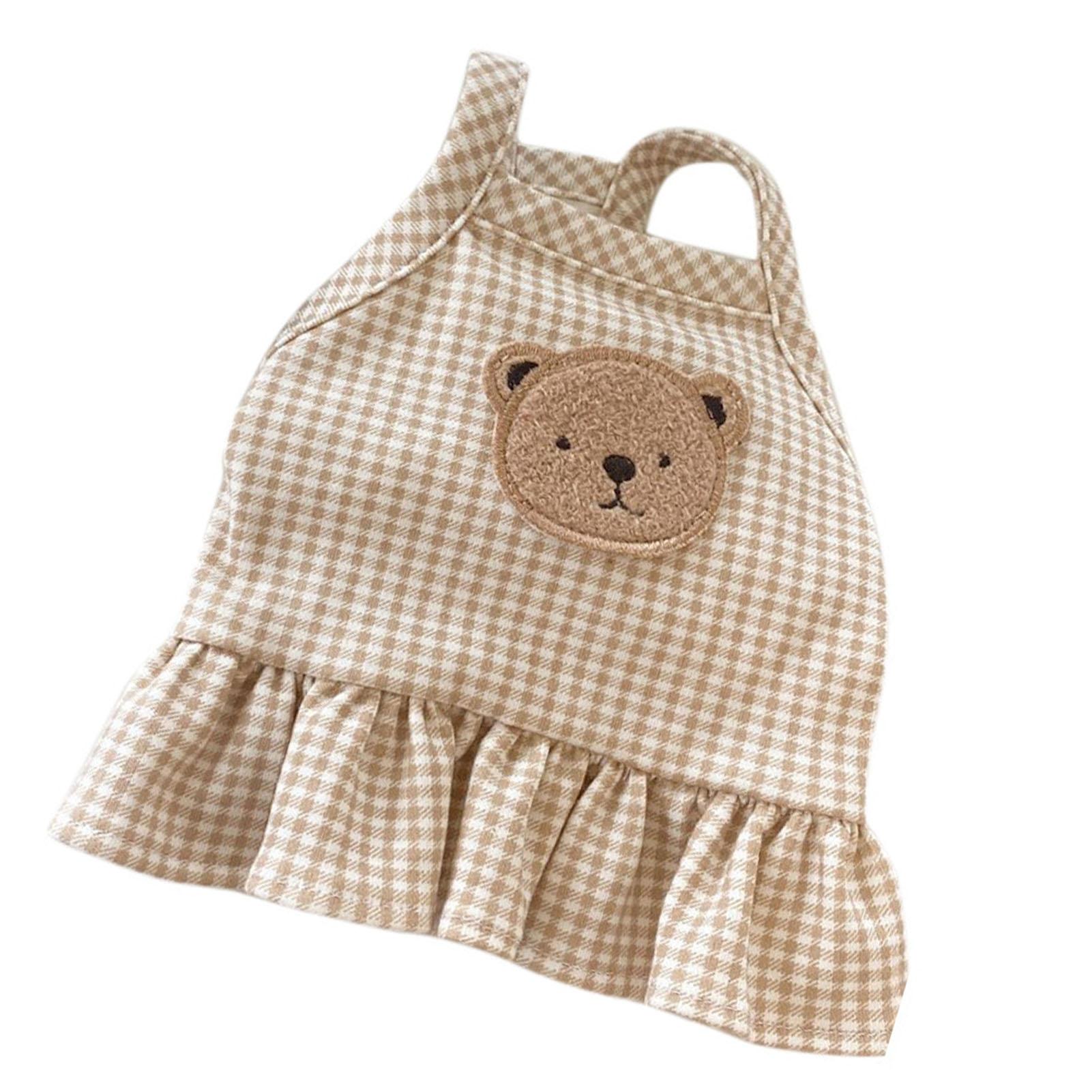 

Dog Plaid Dress Summer Fashion Cute Cartoon Little Bear Pet Plaid Skirt for Small Medium Dogs Cats Pets XL Size Chest XL Size Chest 51cm/20.1in