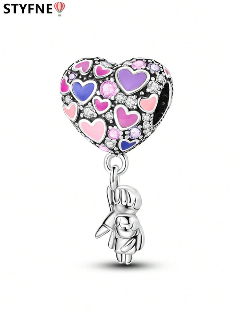 Charms Plata Valentine'S Dayair Balloon Beads Charm Copper Plated Fit Charms Original Bracelet For Jewelry Making Diy Charm