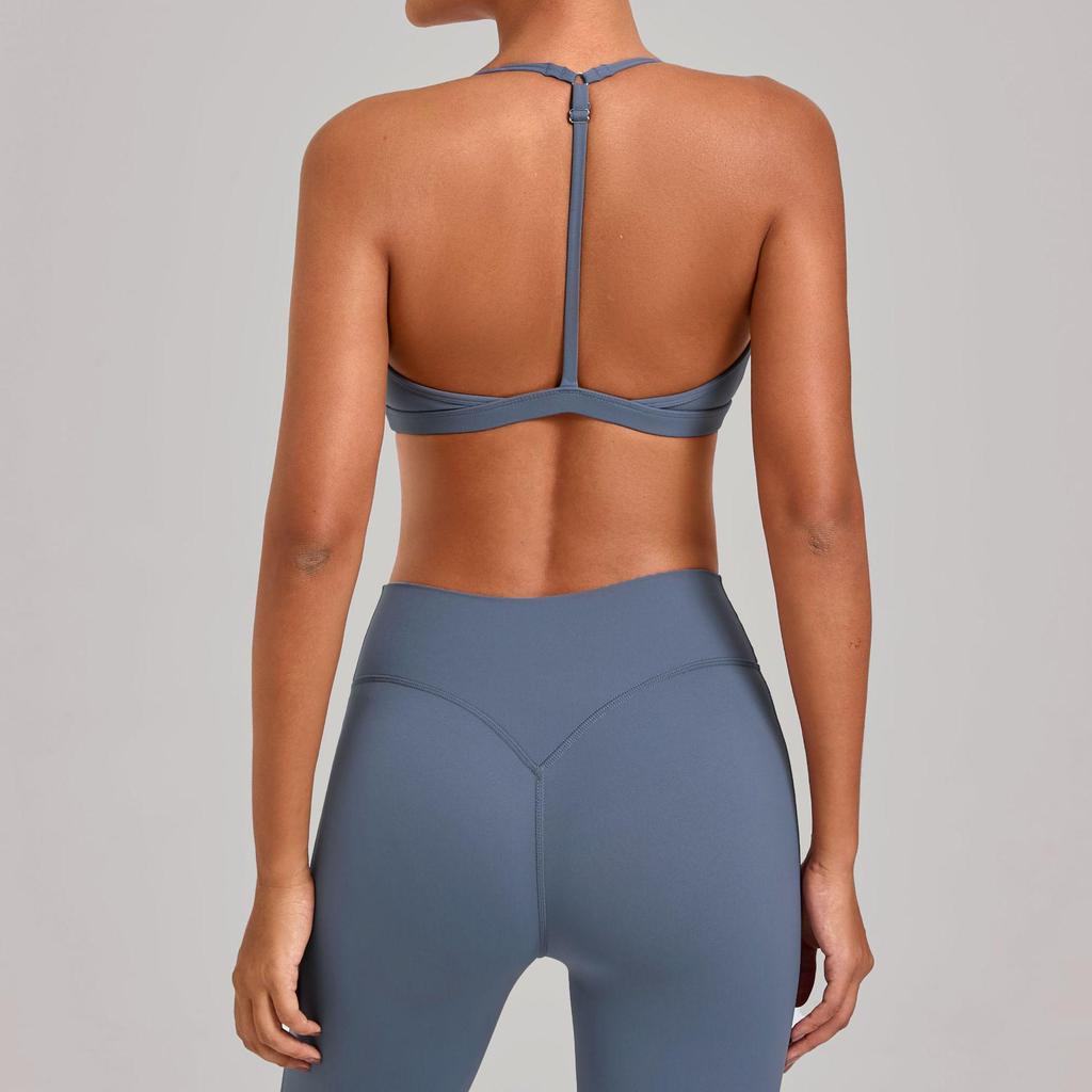Verstellbarer Yoga-BH mit Kreuzträgern und Hohlrücken-Design für Fitness & Laufen
