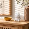 3D Printed Luck Cat Statue, Cute White Maneki Figurine, Matte White Mini Fortune Cat Ornament for Home Desk Bedroom Decor, Holiday