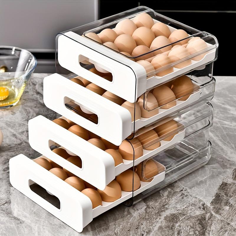 Organizer na jajka do lodówki Uchwyt na jajka do lodówki Typ szuflady 2-poziomowy Stackable Pudełko do przechowywania jajek Przezroczysty plastikowy Uchwyt na jajka