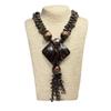 JMXD Boho Chic Ethnic Vintage Long Sweater Chain Women Fashion Beaded Wooden Beads Coconut Shell Pendant Sustainable Statement Necklace