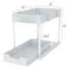 2er-Pack Unterspülbecken-Organizer, 2-stöckig, ausziehbar, für Badezimmer und Küche, mit großen weißen ABS-Körben, einfache Installation und Reinigung