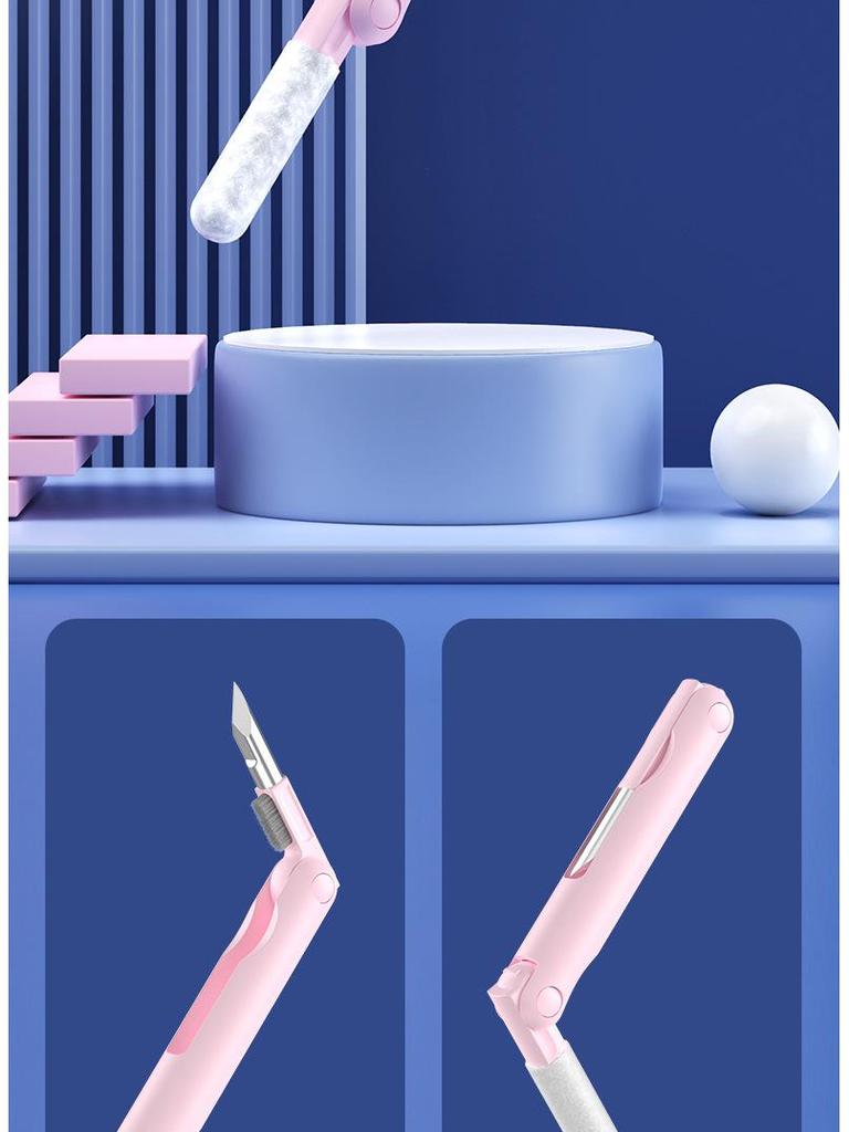 Multifunctional Cleaning Kit: Keyboard Brush, Screen Cleaner, Bluetooth Earphone Pen.