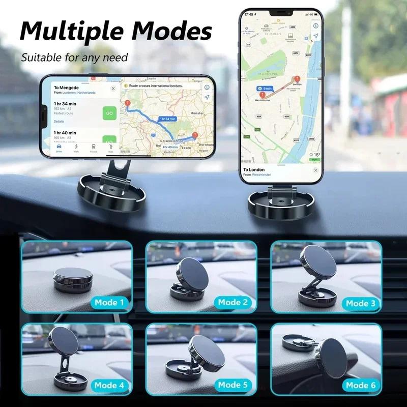 Car Phone Mount 2025 Strong Magnet Round Foldable Holder