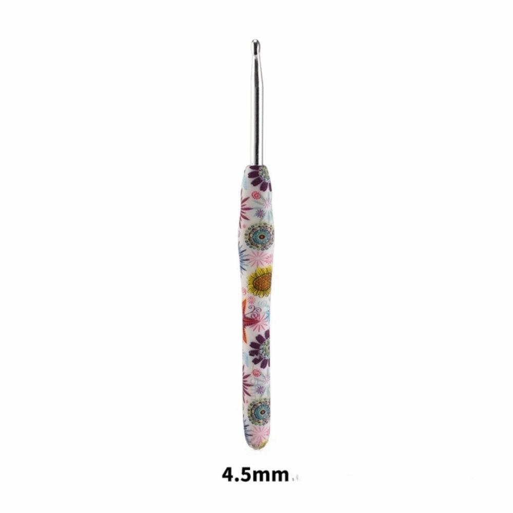 Sunflower Printed Handle Knitting Needles Fine Hook Head Doll Weaving Hooks For Doll Weaving