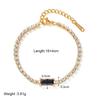 Vibrant Multicolor Baguette Zircon Tennis Bracelet Gold Plated Stainless Steel Chain Women Sparkling Bracelet