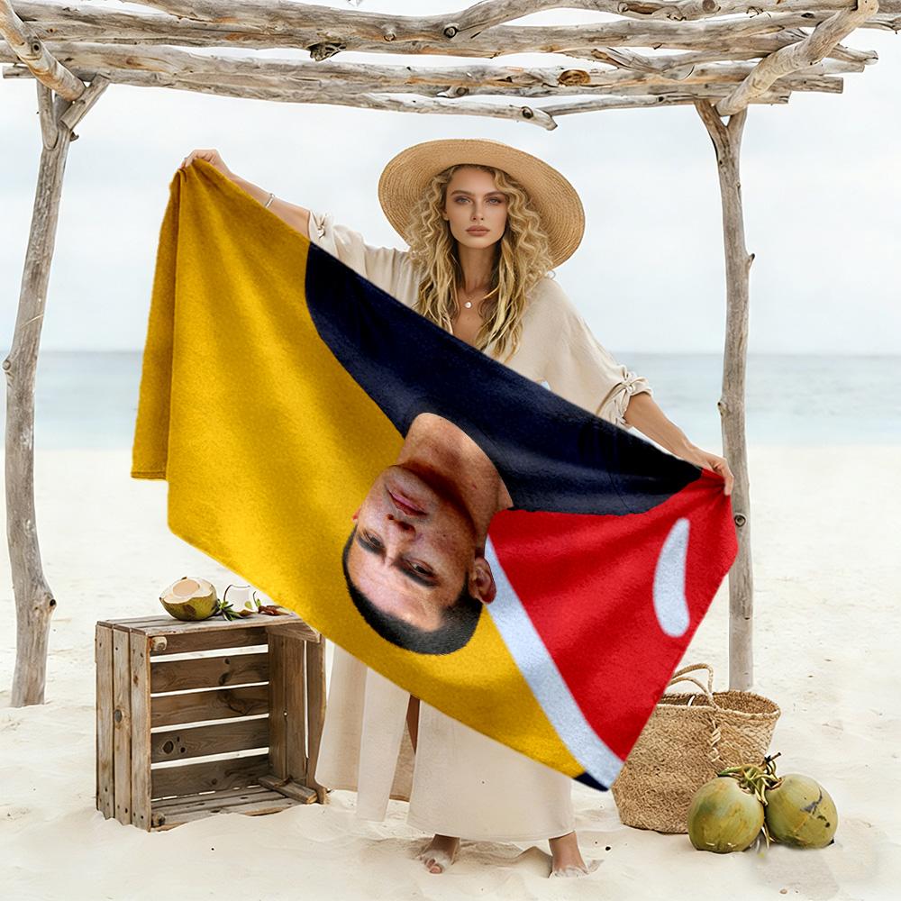 Soccer Player Victory. Beach Towel High Absorbency & Quick-Dry Comfortable Lightweight Suitable for Swimming, Gym, Camping, Yoga Vacation