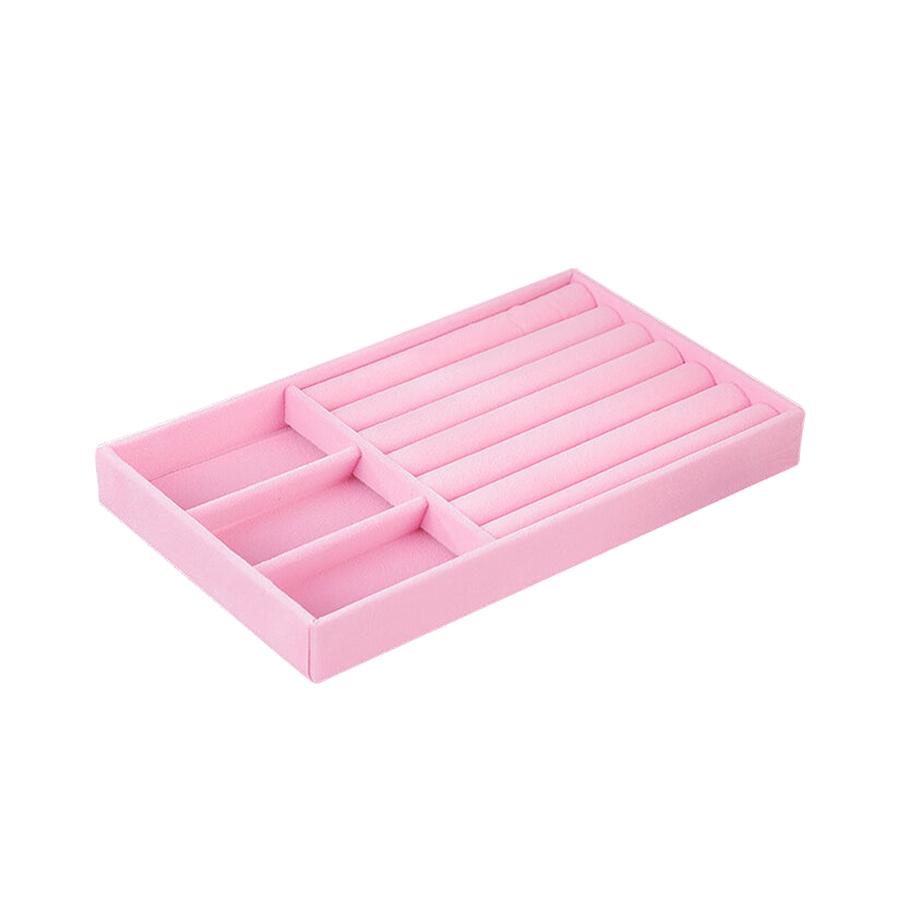 1PC, Flocking Jewelry Box Jewelry Tray, Color: Pink