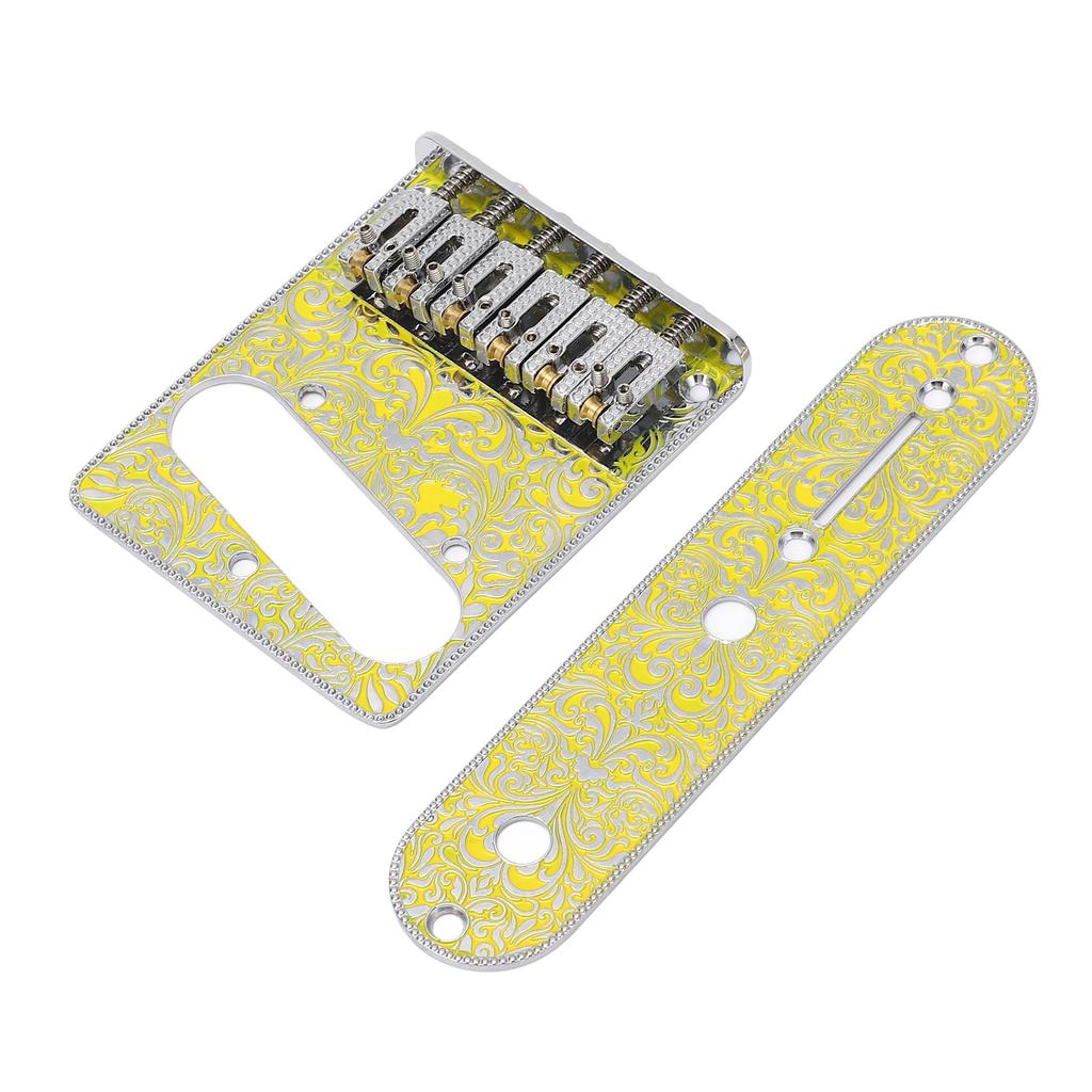 6 String Saddle Bridge Electric Guitar Bridge Decoration with Control Plate for TL Electric Guitar