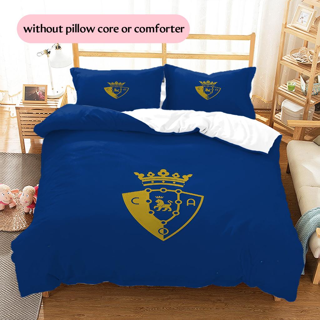 CA Osasuna2 Pattern Bedding Quilt Set Home Decoration Gift (1 * Duvet Cover + 2 * Pillowcase Without Core)