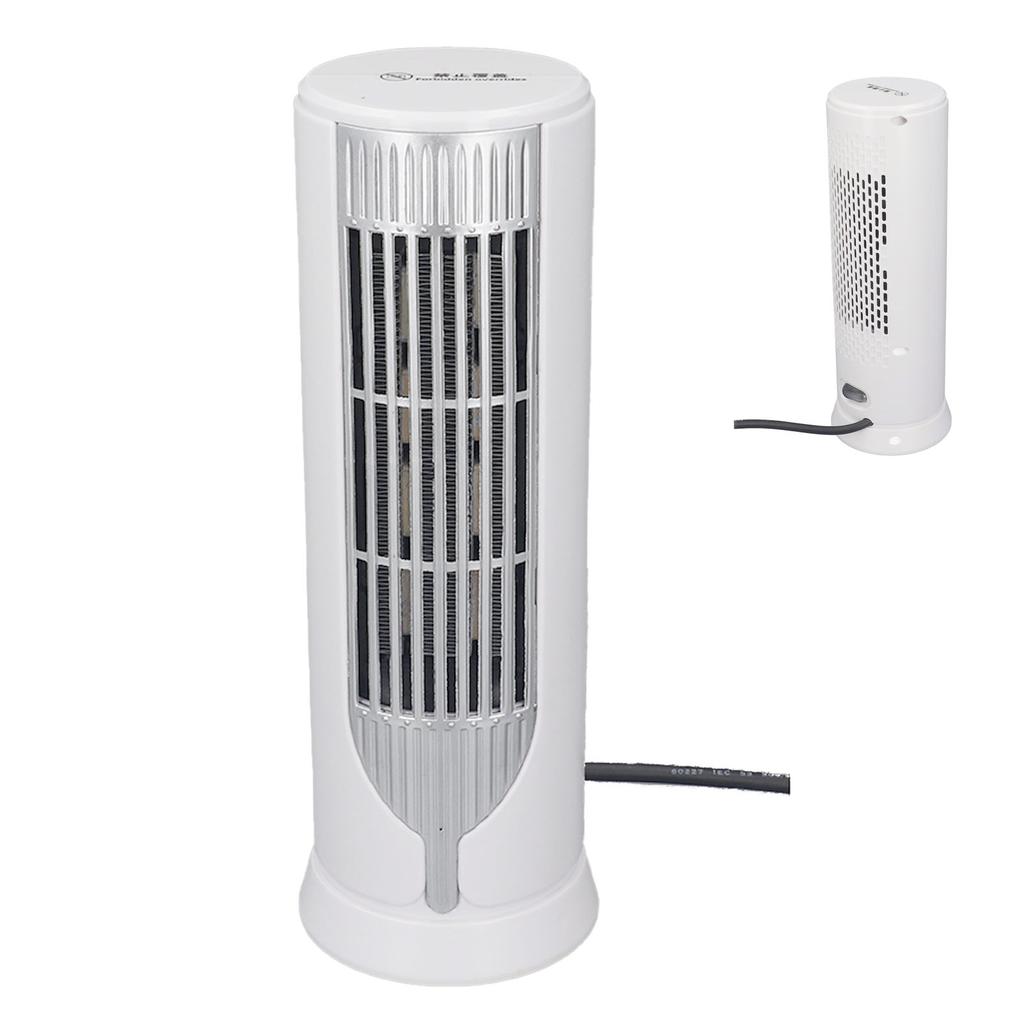 Grzejnik wieżowy do użytku wewnątrz pomieszczeń, ceramiczny, PTC, 1000 W, cichy, 2-poziomowy, mały grzejnik, biały