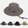 Chapéu de Verão Masculino Feminino Respirável Cordão Protetor Solar Chapéu de Pescador Outdoor Camping Montanhismo Pesca Quebra-Sol Chapéu de Cowboy