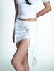 MLK Asymmetrical Lace Drape Skirt (White)