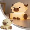 Highland-Cow Silicone Squishys LED Night Light Soft Silicone LED Touch Lamp for Kids for Breastfeeding Sleeping!ZZ51 Less