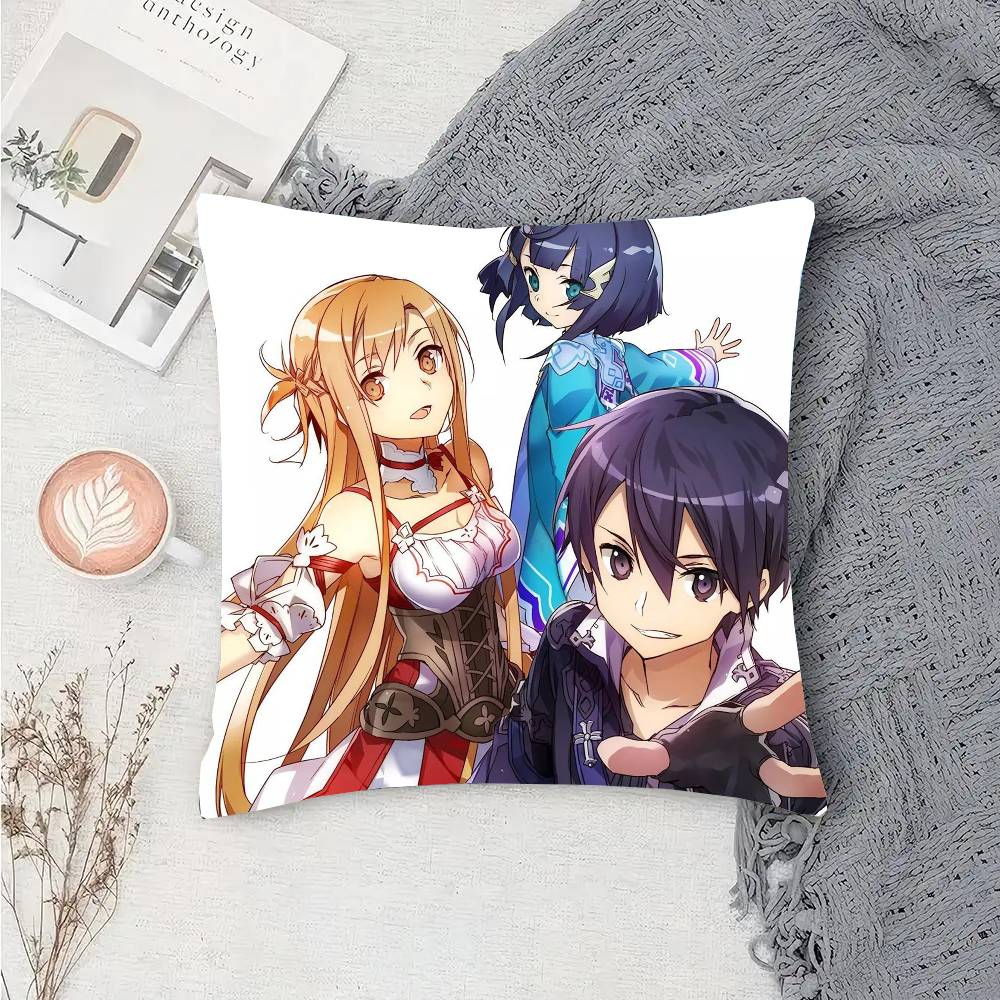 S-Sword Art O-Online Anime Pillow Case Sofa Cushion Cover Room Home Decoration