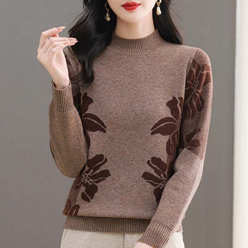 Morsom Høst Vinter Ny Undergenser Løs Strikkegenser Halvhøy Hals Varm