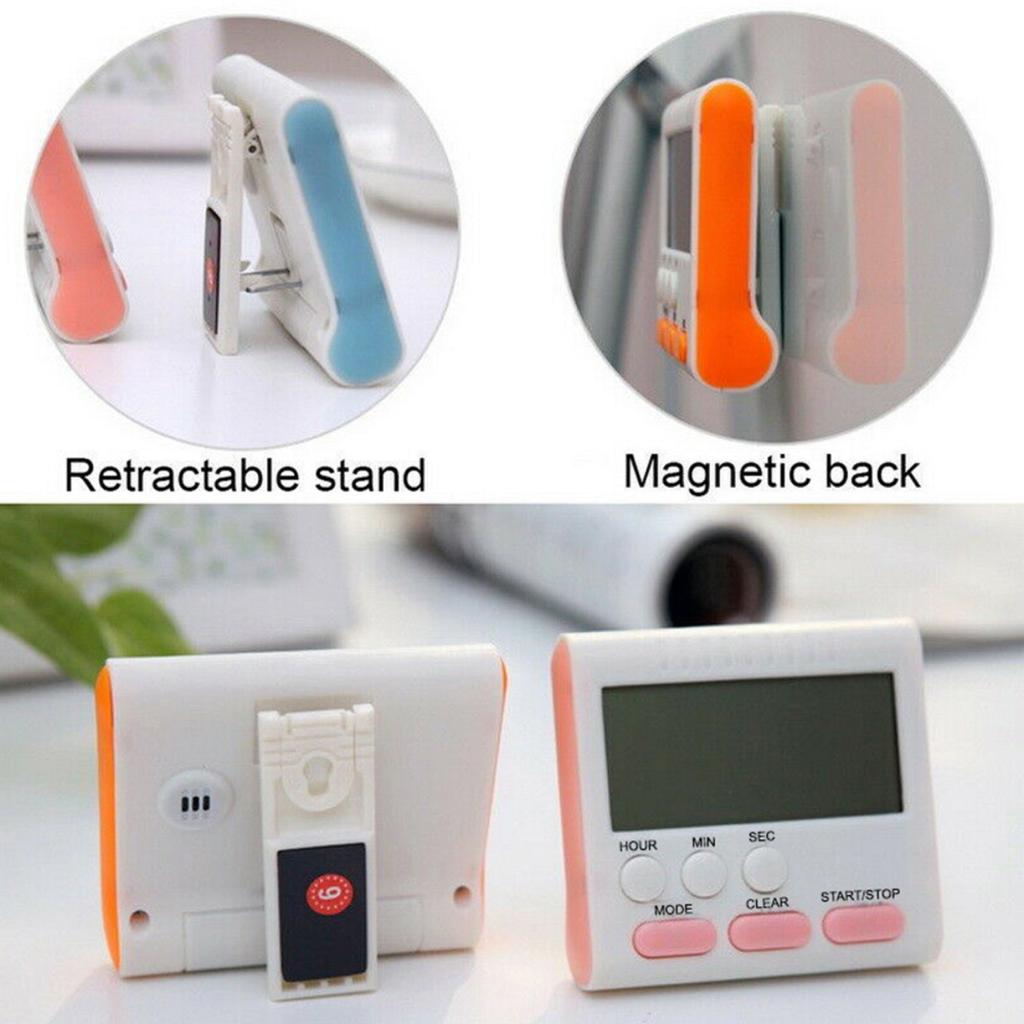 Magnetic LED Digital Screen Kitchen Timer LED Clock Countdown Cooking Multi Purpose Alarm Square Cooking Count Up Countdown Alarm Sleep Stopwatch