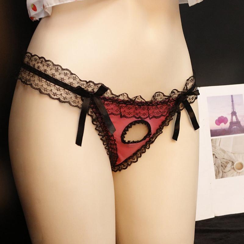 Unisex Atviras Failas Kelnaitės Vyrams Seksualus Maišelis Kvėpuojantis Sissy Atsidengęs Varpa Gėjų Nėriniai Bikini Kelnaitės Žemas Juosmuo Kvėpuojantys Apatiniai