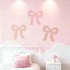 3 Pcs Boho Bow Wall Decor Pink Bow Nursery Decoration Coquette Room Decor Wooden Woven Macrame Wall Hanging Pink Preppy Decoration for Nursery Dorm