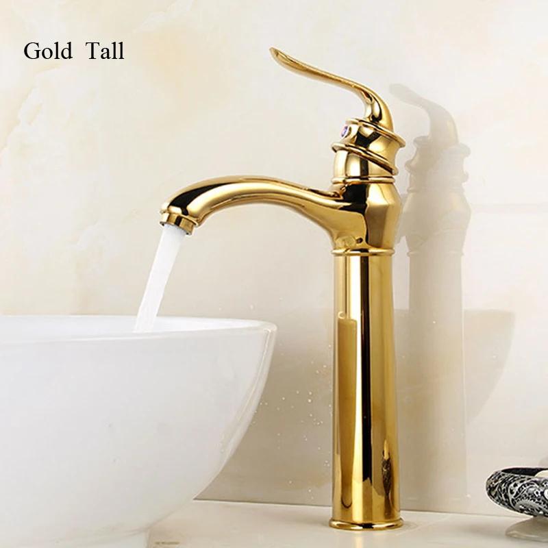 Luxury Basin Faucet Modern Bathroom Washbasin Faucet Gold Hot Cold Mixer Tap Basin Sink Faucet Single Handle Kitchen Accessories