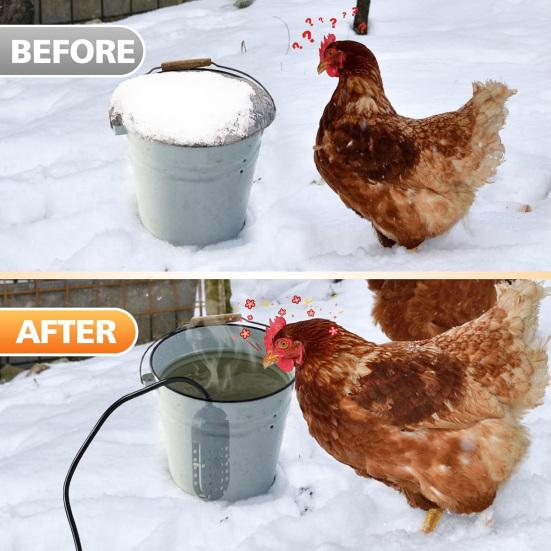 250W Thermostatic Chicken Waterer Heater Durable Aluminum Safe Healthy Anti-scald Coating Winter Chicken Water De-icer